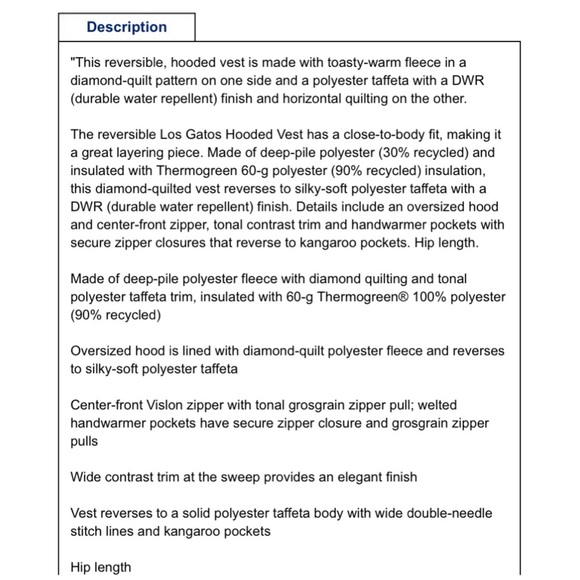 Patagonia Women’s Los Gatos Hooded Reversible Vest Size L (See Description) EUC - Picture 11 of 12